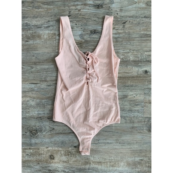 PacSun Pants - pacsun pink lace-up bodysuit